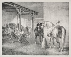 O galpão do ferreiro de Theodore Gericault