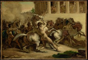 A Corrida dos Cavalos Sem Cavaleiro de Theodore Gericault