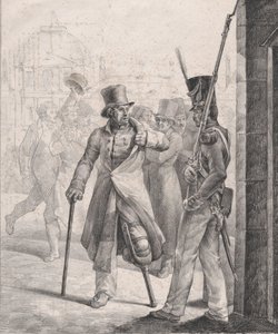 A sentinela suíça no Louvre, 1819. de Theodore Gericault