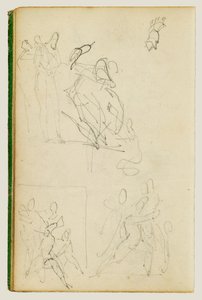 Três estudos de composição de um grupo de figuras de Theodore Gericault