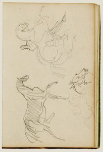 Três estudos com cavalos de Theodore Gericault