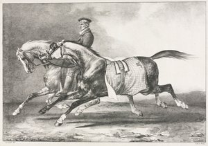 Exercício de dois cavalos manchados, 1822. de Theodore Gericault