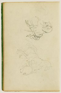 Dois estudos sobre um cavalo em fase de criação de Theodore Gericault