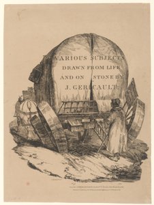 Uma carroça atrelada (Título da série inglesa) [A Hitched Wagon or A Horse-Drawn Cart (Página de rosto da série inglesa)] de Theodore Gericault