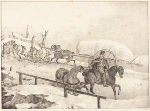 Wagoner Climbing a Hill (Carro a subir uma colina) de Theodore Gericault