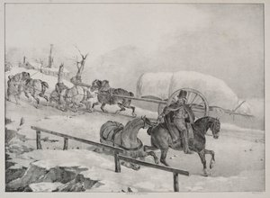 Carroceiro subindo uma colina de Theodore Gericault