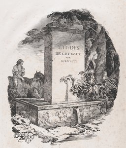 Bebedouro, Página de Título de Estudos de Cavalos Etudes de Chevaux, 1822. de Theodore Gericault
