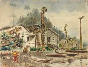Vista de Wrangell, Alasca, em 1884.