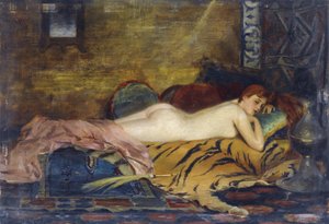 Reclining Nude - Theodore Jacques Ralli (Theodoros Rallis) (1852-1909). Óleo sobre madeira Dimensão : 24x35 cm Colecção Privada