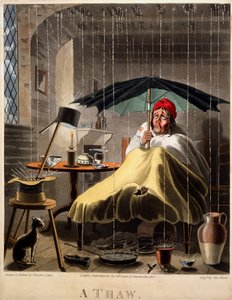 Um descongelamento, impressão feita por George Hunt, 1827 (gravura colorida à mão)