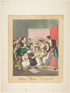 Prazeres Teatrais, Ilustração 4: Lugares Ocupados Ocupados, ca. 1835 de Theodore Lane