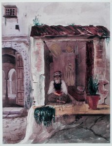A Tobacconist, Argel, c,1840 (aguarela sobre papel)