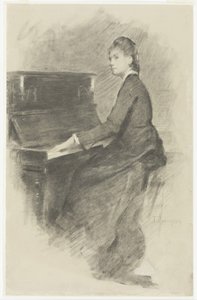 No piano, ca. 1887 de Theodore Robinson