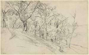 Floresta em Boisrémond (frente); Casa de campo numa floresta (verso) de Theodore Rousseau