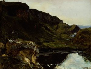 Paisagem, c.1835 (óleo sobre tela) de Theodore Rousseau