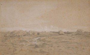 Paisagem com furo de água (Berri) de Theodore Rousseau