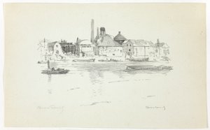 Battersea do rio, maré baixa de Theodore Roussel
