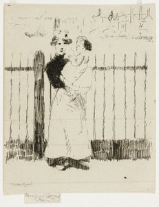 Emma e seu bebê, Chelsea Embankment de Theodore Roussel