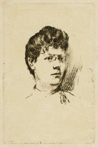 Esboço de uma cabeça de mulher de Theodore Roussel