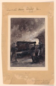 Uma arma casemate durante a conflagração