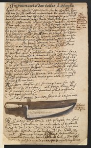 Faca de escorva (ilustração) de Theodore Turquet de Mayerne