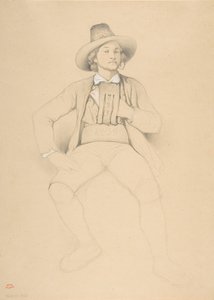 Um homem em traje tirolês, sentado, fumando cachimbo, 1842.