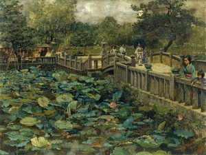 Lotus Pond, Shiba, Tóquio de Theodore Wores