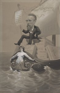 Samuel P. Avery transportando seus tesouros através do mar, c. 1875-80. de Theodore Wust