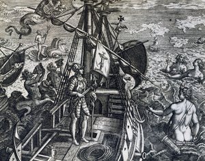 Cristóvão Colombo descobrindo as Índias de Theodore de Bry