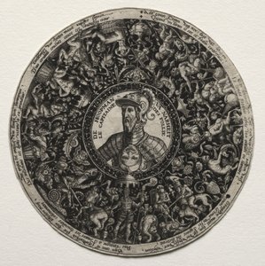 Design para um prato com medalhões, c. 1558 de Theodore de Bry