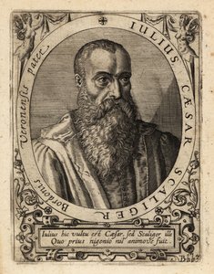 Giulio Cesare della Scala, estudioso italiano. de Theodore de Bry