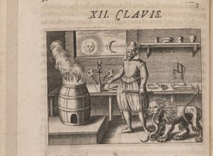 Ilustração para avrevs Tripvs, isto é, os três mais seleto .. químicos Parte de 1618 de Theodore de Bry