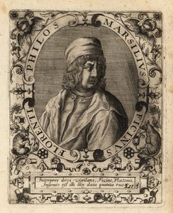 Marsilio Ficino, estudioso italiano. de Theodore de Bry