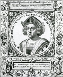 Retrato de Cristóvão Colombo (1451-1506), de "A História Narrativa e Crítica da América", editado por Justin Winsor, Londres, 1886 de Theodore de Bry