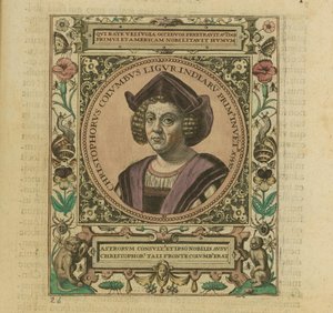 Retrato de Cristóvão Colombo, 1595. de Theodore de Bry