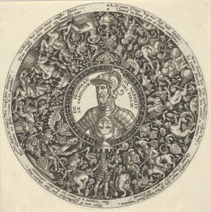 Retrato do Duque de Alva, de uma série de desenhos Tazza, ca. 1588. de Theodore de Bry