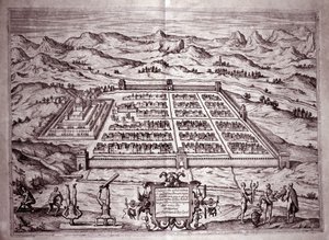 Vista da cidade inca de Cuzco, Peru (Gravura de Theodore de Bry