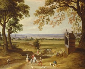 Paisagem com Bruxelas à distância de Theodore van Heil
