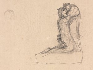 Esboço de Duas Figuras Abraçando (verso)