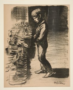 A propósito de botas, capa para La Feuille n.º 5, 31 de dezembro de 1897 de Théophile Alexandre Steinlen