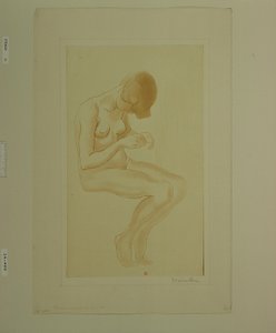 [Mulher a pintar as unhas (6.º grande nu)] de Théophile Alexandre Steinlen