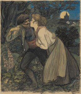 A cadela com o lobo de Théophile Alexandre Steinlen