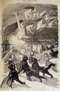 Metamorfose dos gatos em bruxas - por Steinlen de Théophile Alexandre Steinlen