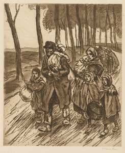 Família de refugiados de Théophile Alexandre Steinlen