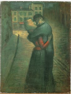 Encontro noturno (óleo sobre tela) de Theophile Alexandre Steinlen