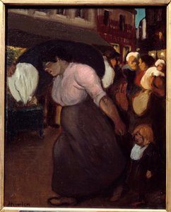 A máquina de lavar roupa. Pintura de Theophile Alexandre Steinlen (1859 - 1923), século XX. Óleo sobre tela. Vernon, Musee Poulain de Théophile Alexandre Steinlen