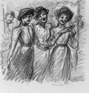 Três raparigas de Théophile Alexandre Steinlen