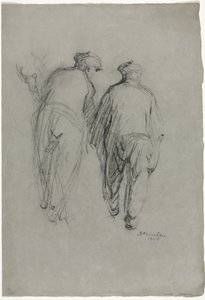 Dois homens a trabalhar, vista traseira de Théophile Alexandre Steinlen