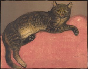 Inverno: gato em uma almofada de Théophile Alexandre Steinlen