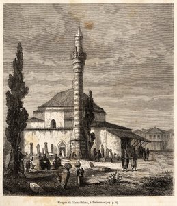 A mesquita de Giaour-Meidan (Giaour Meidan) em Trebizonde (actual Trabzon, na costa do Mar Negro, Turquia), que foi outrora uma igreja bizantina, gravada após um desenho do narrador, ilustrando uma viagem ao Lazistão e à Arménia, de 1869, por